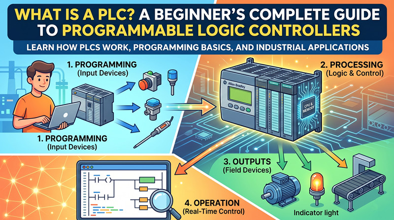 Qu'est-ce qu'un automate programmable industriel (API) ? Guide complet pour débutants sur les contrôleurs logiques programmables.