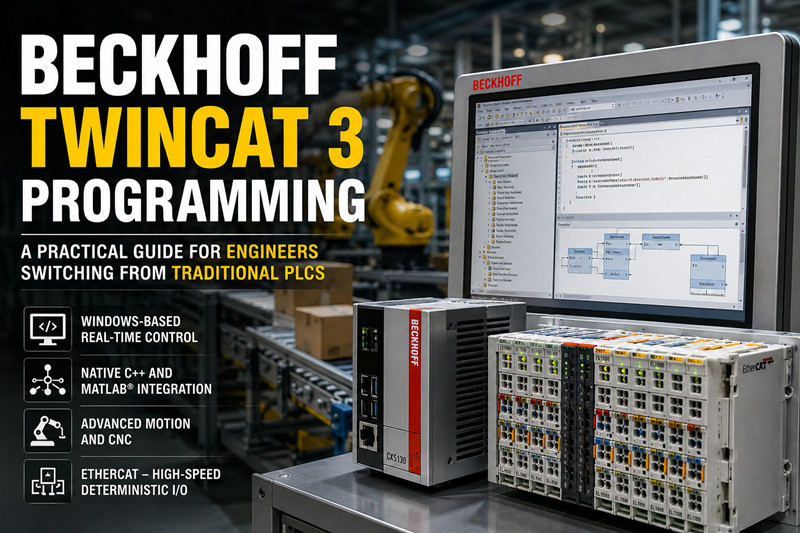 Programmation Beckhoff TwinCAT 3 : Guide pratique pour les ingénieurs passant des automates programmables traditionnels aux automates programmables industriels (API).