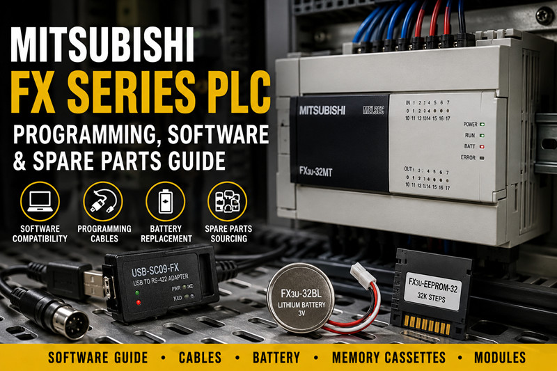 Automate programmable Mitsubishi série FX : Guide de programmation, de logiciel et de pièces détachées