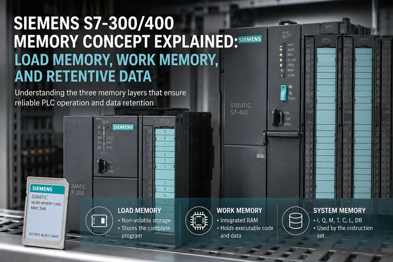 Explication du concept de mémoire des Siemens S7-300/400 : mémoire de chargement, mémoire de travail et données rétentives