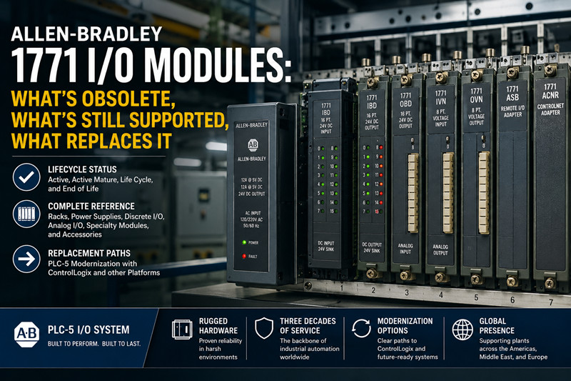 Modules d'E/S Allen-Bradley 1771 : Éléments obsolètes, éléments toujours pris en charge, éléments de remplacement