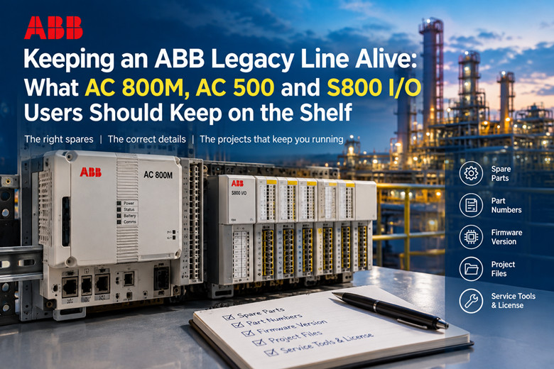 Maintenir la compatibilité avec les gammes ABB existantes : les composants à conserver en stock pour les E/S AC 800M, AC 500 et S800